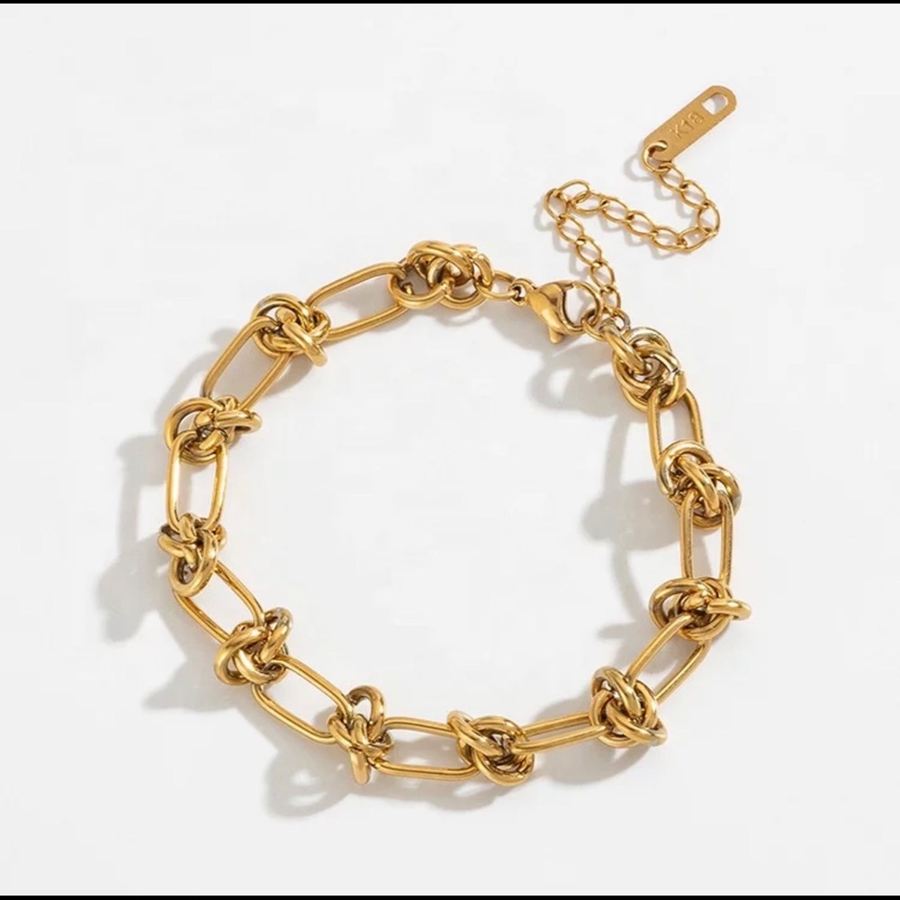 Stainless Steel Gold Knotted Bracelet